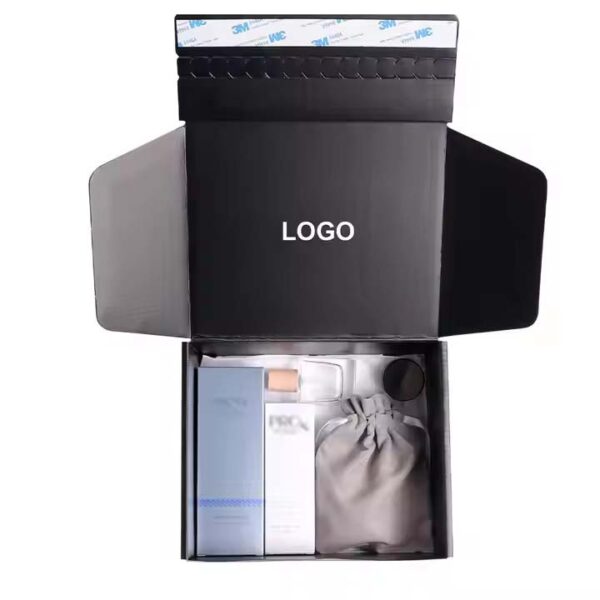 Custom your own logo quick seal peel self seal postal zipper mailing kraft box black zipper box for clothing - Image 3