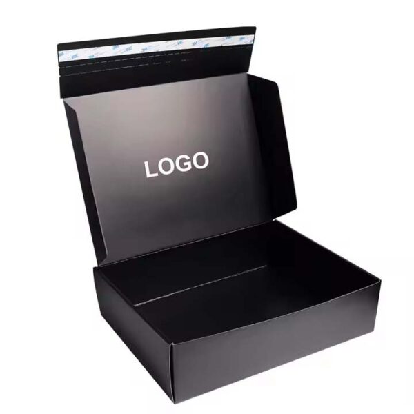 Custom your own logo quick seal peel self seal postal zipper mailing kraft box black zipper box for clothing - Image 2