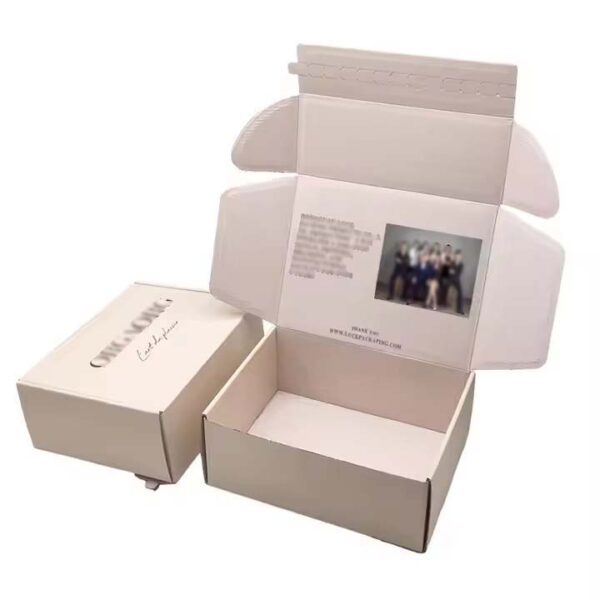 Custom zipper tear strip line cosmetic wig box custom logo packaging box packaging