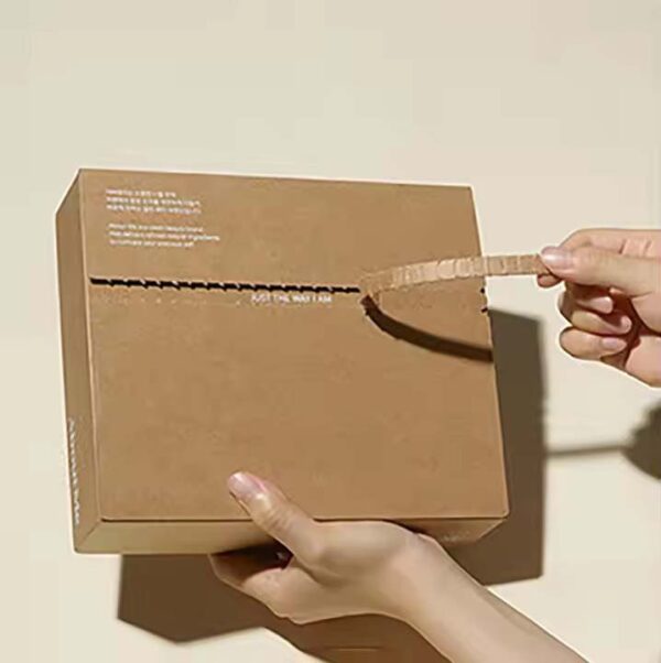 Portable Adhesive Tear Strip Zipper Box Kraft Paper Corrugated Cosmetic Box