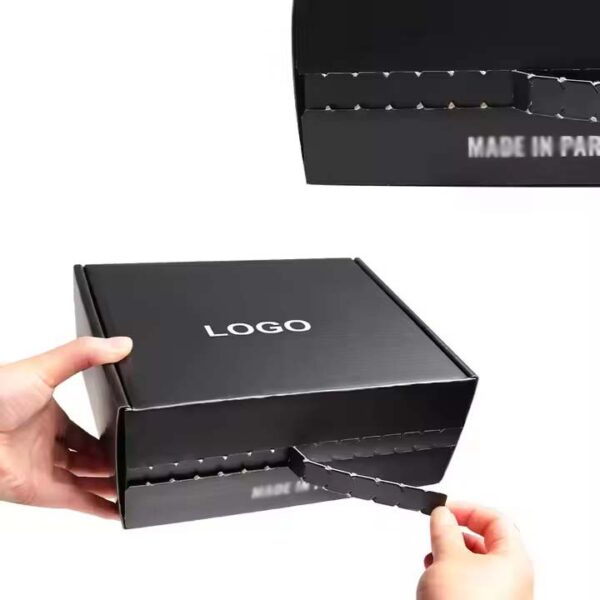 Custom your own logo quick seal peel self seal postal zipper mailing kraft box black zipper box for clothing